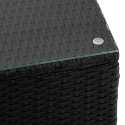 tectake Wicker lounge Lignano, Zwart