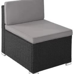 tectake Wicker lounge Lignano, Zwart