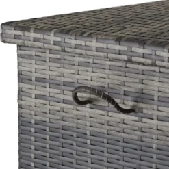 tectake Wicker opbergbox Kiruna met kunststof gaas, 120x55x61,5cm, 270l, Grijs