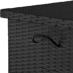 tectake Wicker opbergbox Kiruna met kunststof gaas, 120x55x61,5cm, 270l, Zwart