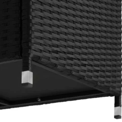 tectake Wicker opbergbox Kiruna met kunststof gaas, 120x55x61,5cm, 270l, Zwart