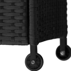 tectake Wicker opbergbox Kiruna met kunststof gaas, 120x55x61,5cm, 270l, Zwart