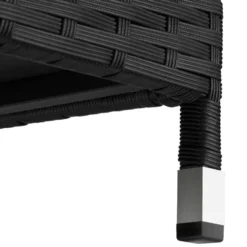 tectake Wicker opbergbox Kiruna met kunststof gaas, 120x55x61,5cm, 270l, Zwart