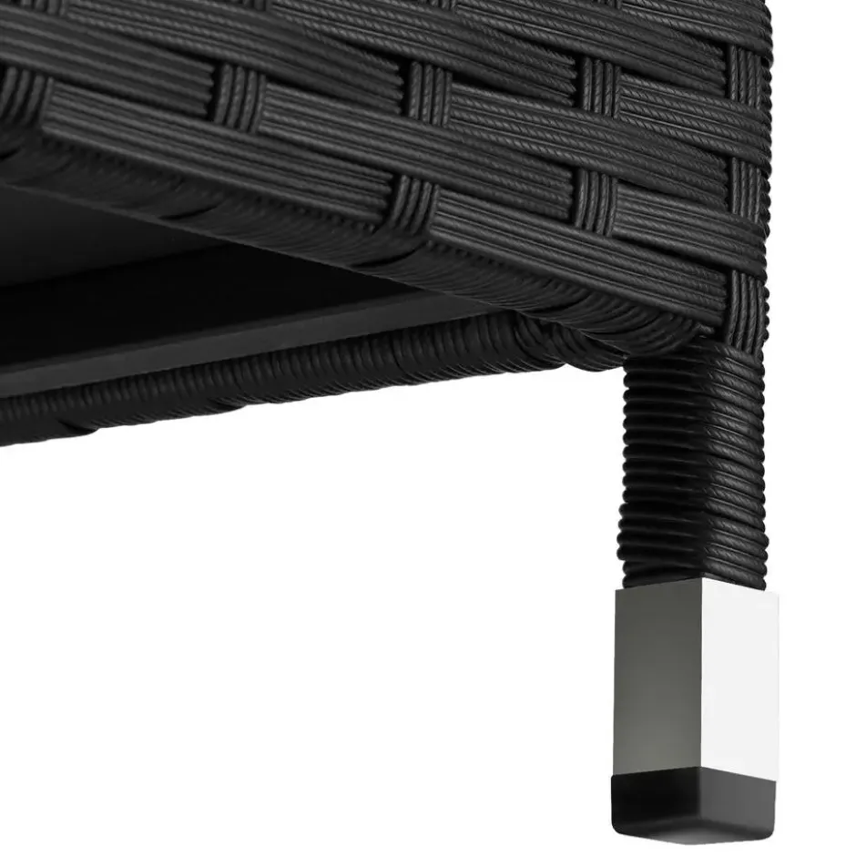 tectake Wicker opbergbox Kiruna met kunststof gaas, 120x55x61,5cm, 270l, Zwart