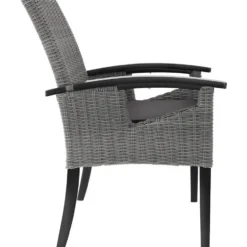 tectake Wicker stoel Rosarno, Grijs