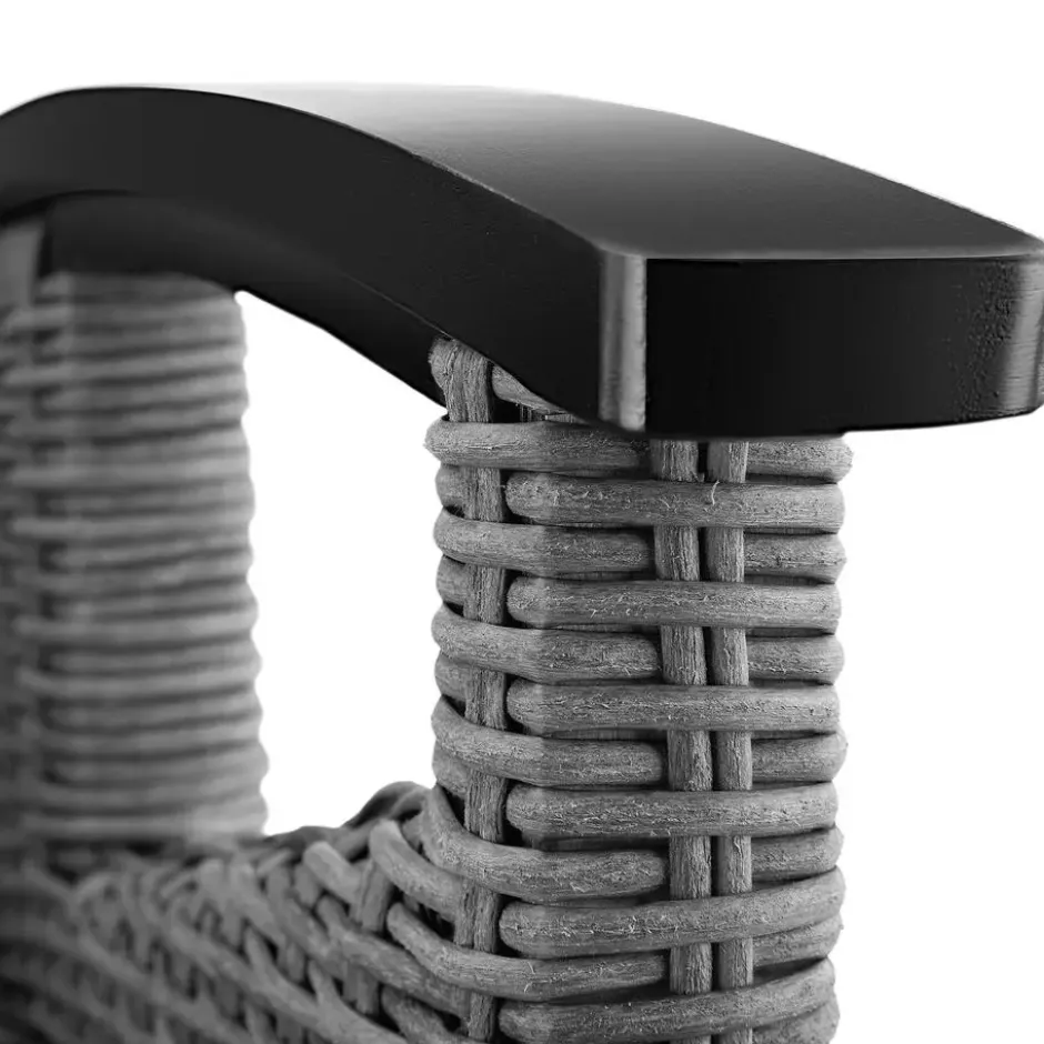 tectake Wicker stoel Rosarno, Grijs