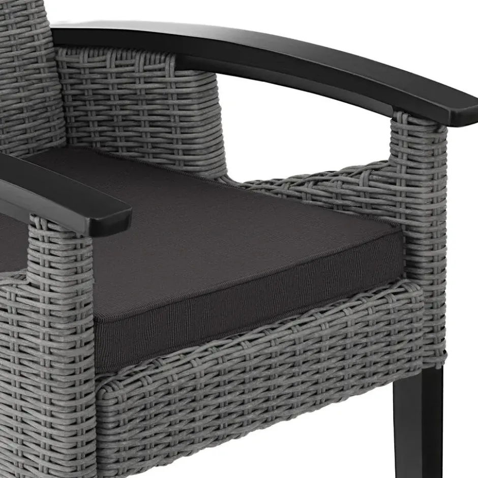tectake Wicker stoel Rosarno, Grijs