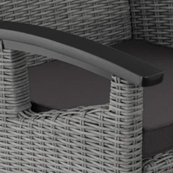 tectake Wicker stoel Rosarno, Grijs