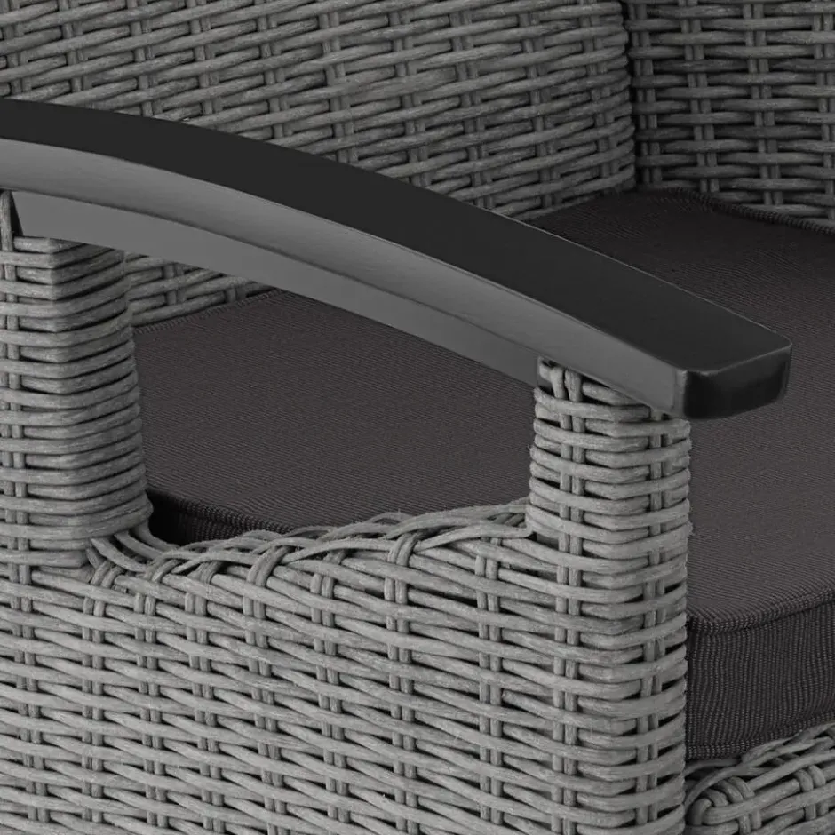 tectake Wicker stoel Rosarno, Grijs