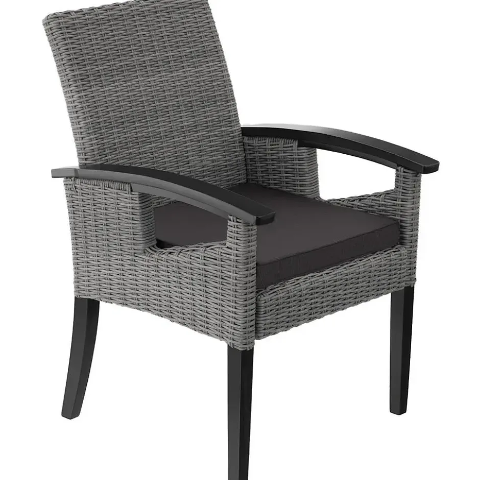 tectake Wicker stoel Rosarno, Grijs