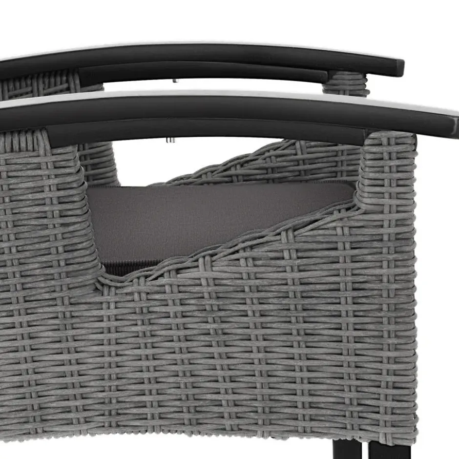 tectake Wicker stoel Rosarno, Grijs