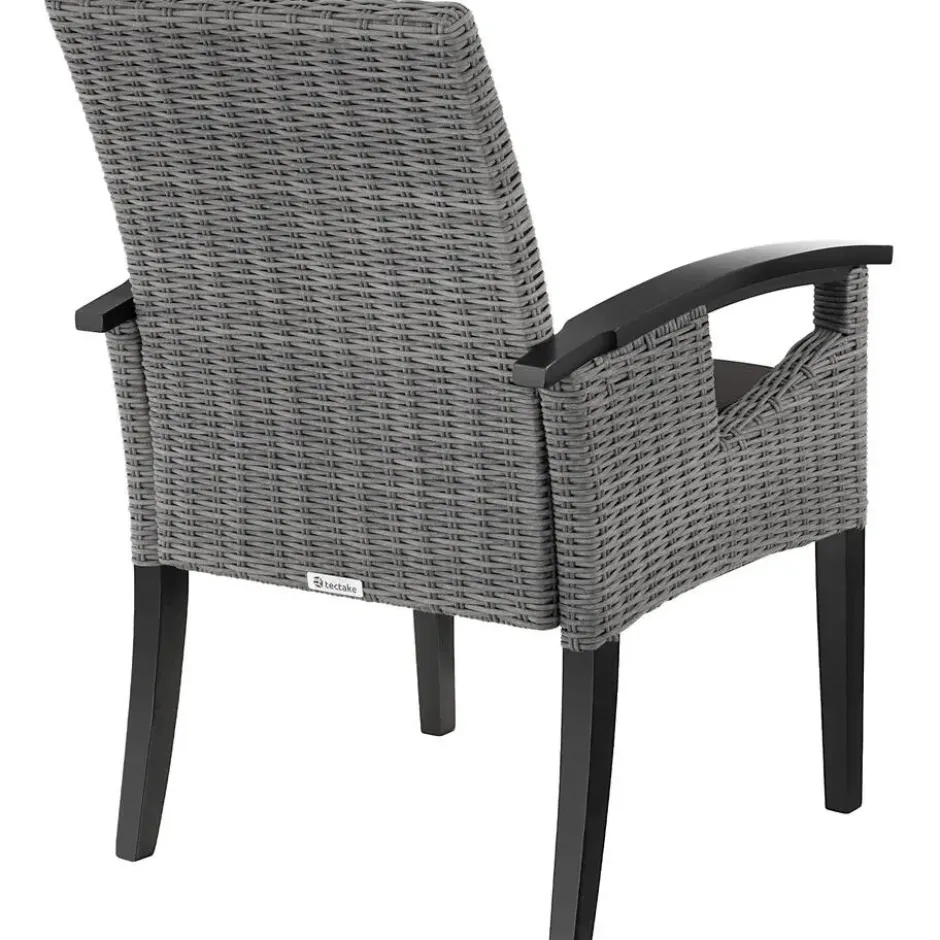 tectake Wicker stoel Rosarno, Grijs
