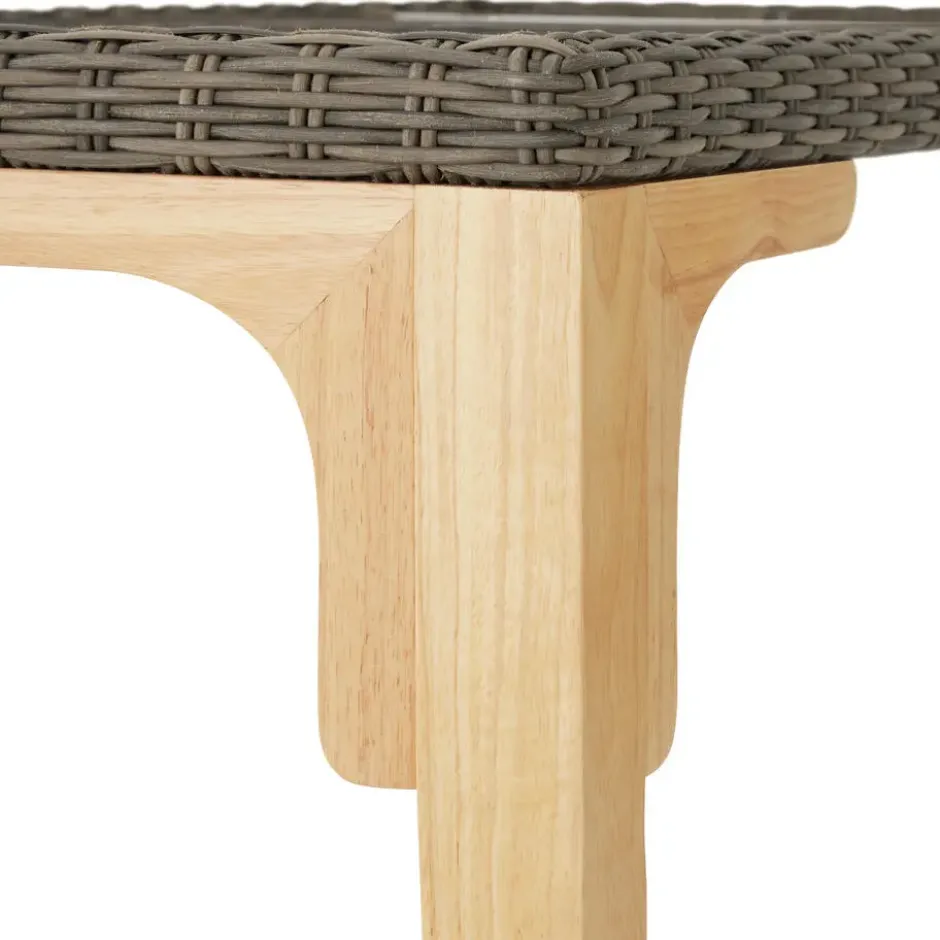 tectake Wicker tafel Foggia 196x87x76cm, Natuur