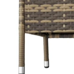 tectake Wicker tuinbank met tafel, Natuur/Donkergrijs