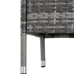 tectake Wicker tuinbank met tafel, Grijs/Lichtgrijs