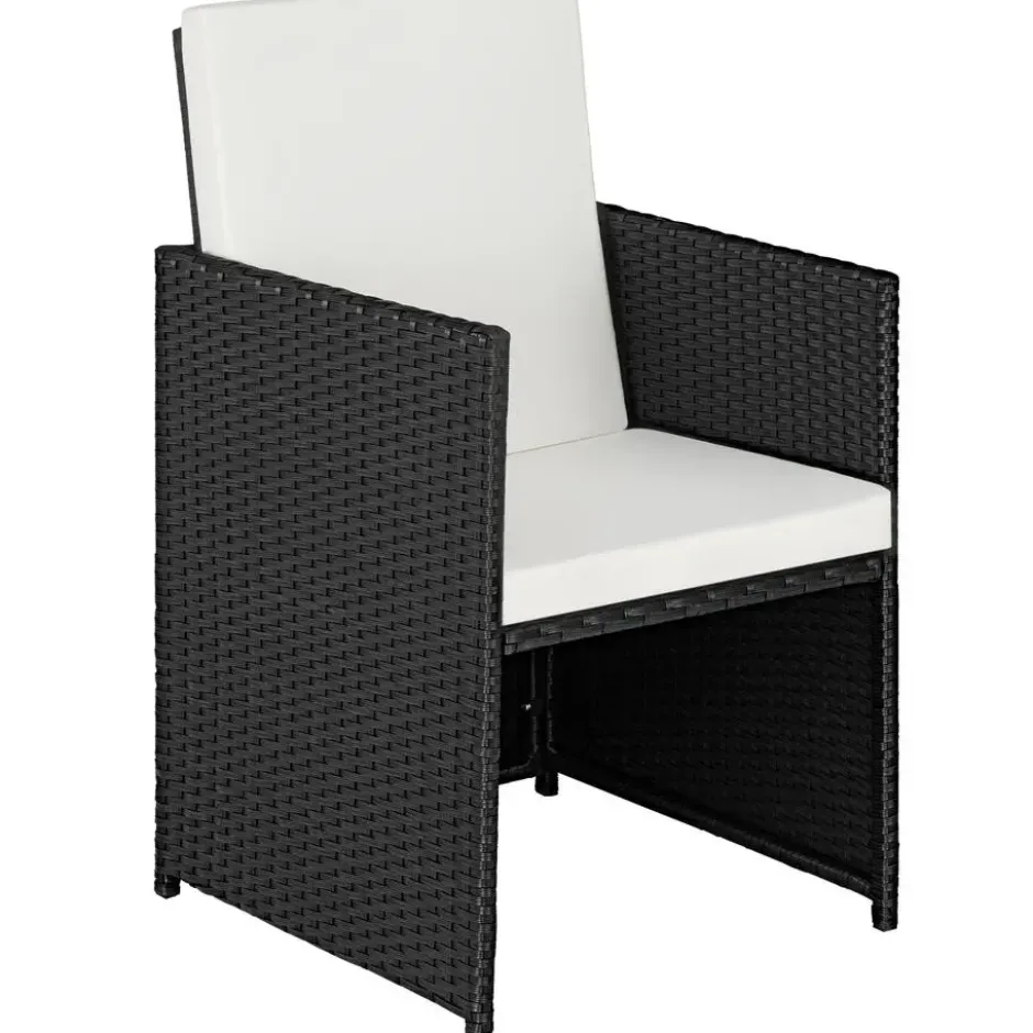 tectake Wicker tuinset Lausanne 2+1 - Zwart