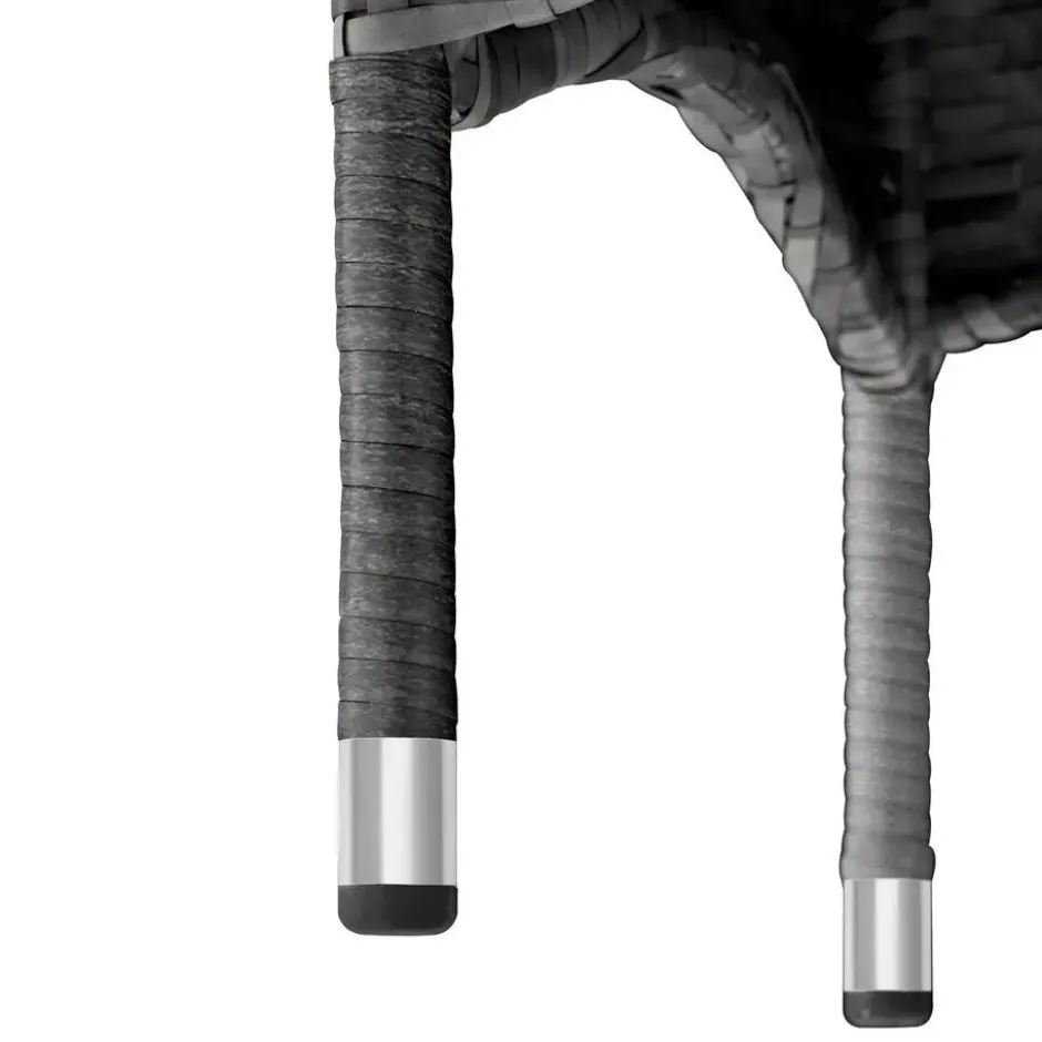 tectake 2 Wicker tuinstoelen met 4 kussenhoezen , Grijs/Lichtgrijs
