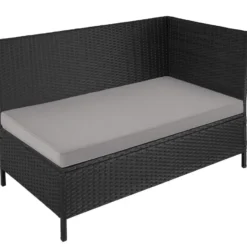 tectake Wicker zitgroep Barletta, Zwart / Grijs