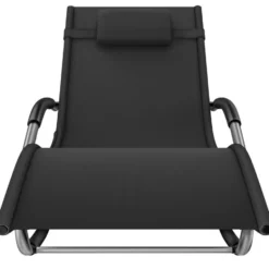 tectake Zonnebed Set Van 2, Weerbestendig, Met Kussens, Inclusief Zijvak, Zwart