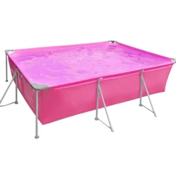 tectake Zwembad rechthoekig met filterpomp 300 x 207 x 70 cm, Roze