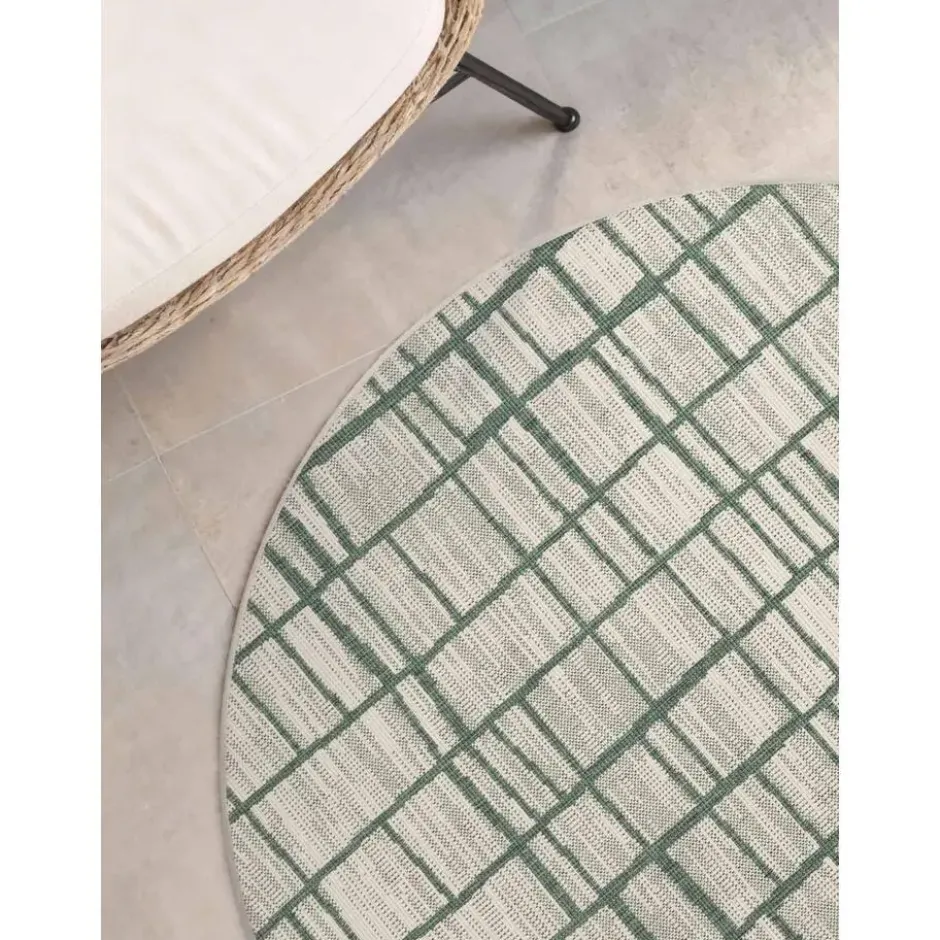 Ted Baker Rond Buitenkleed Haringey Groen Wit - 200 CM Ø