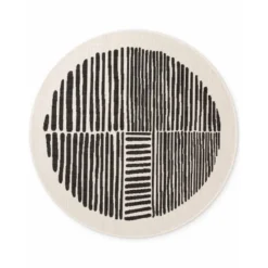 Ted Baker Rond Buitenkleed Haringey Zwart Wit - 160 CM Ø