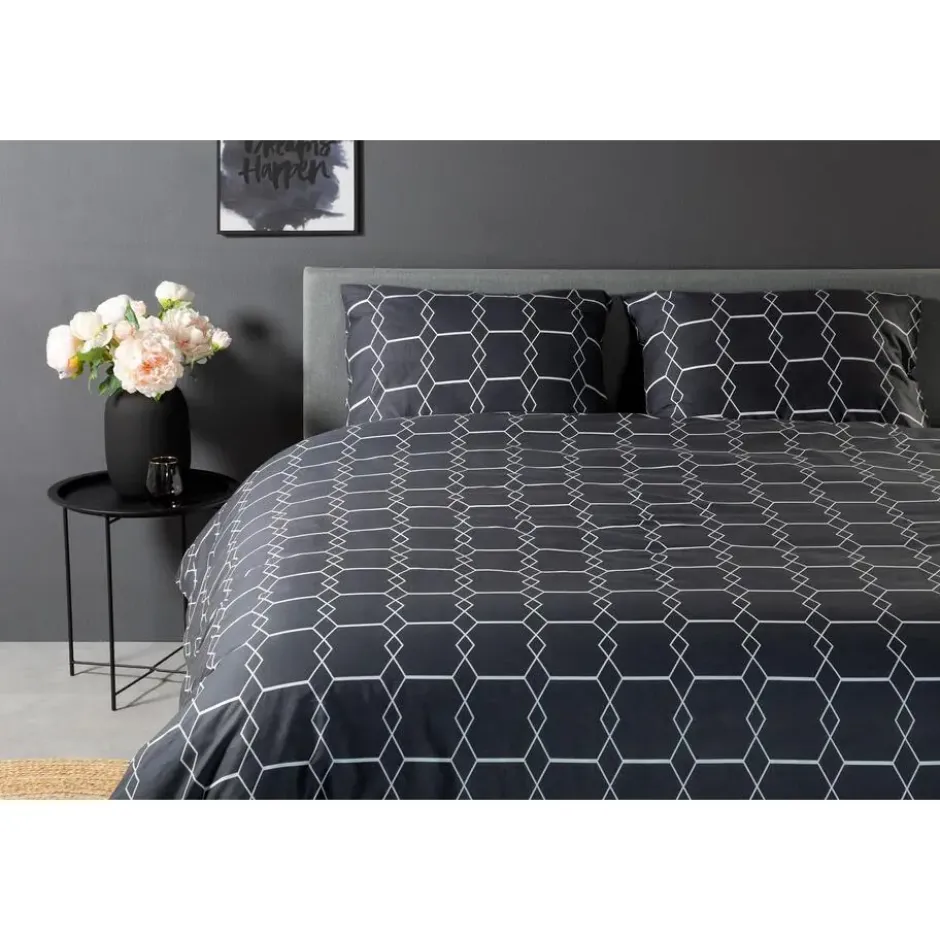 Ten Cate Katoenen Dekbedovertrek - 200x200/220 cm - Graphic Gray