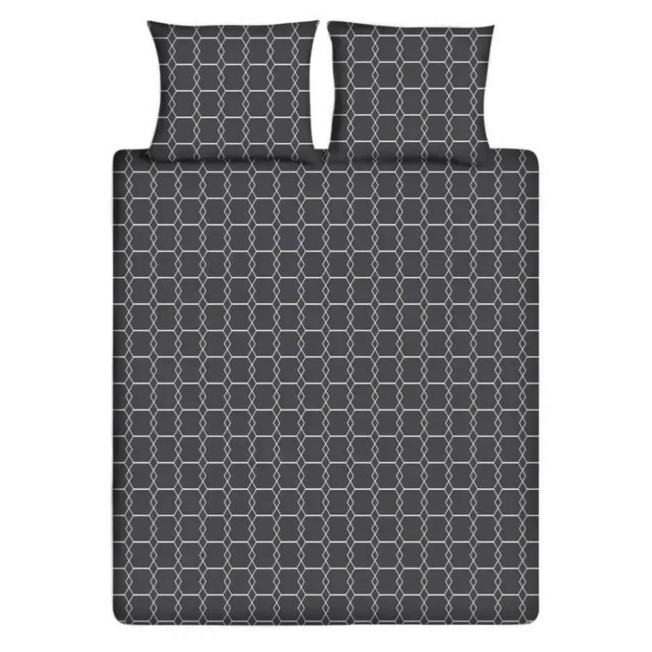 Ten Cate Katoenen Dekbedovertrek - 200x200/220 cm - Graphic Gray