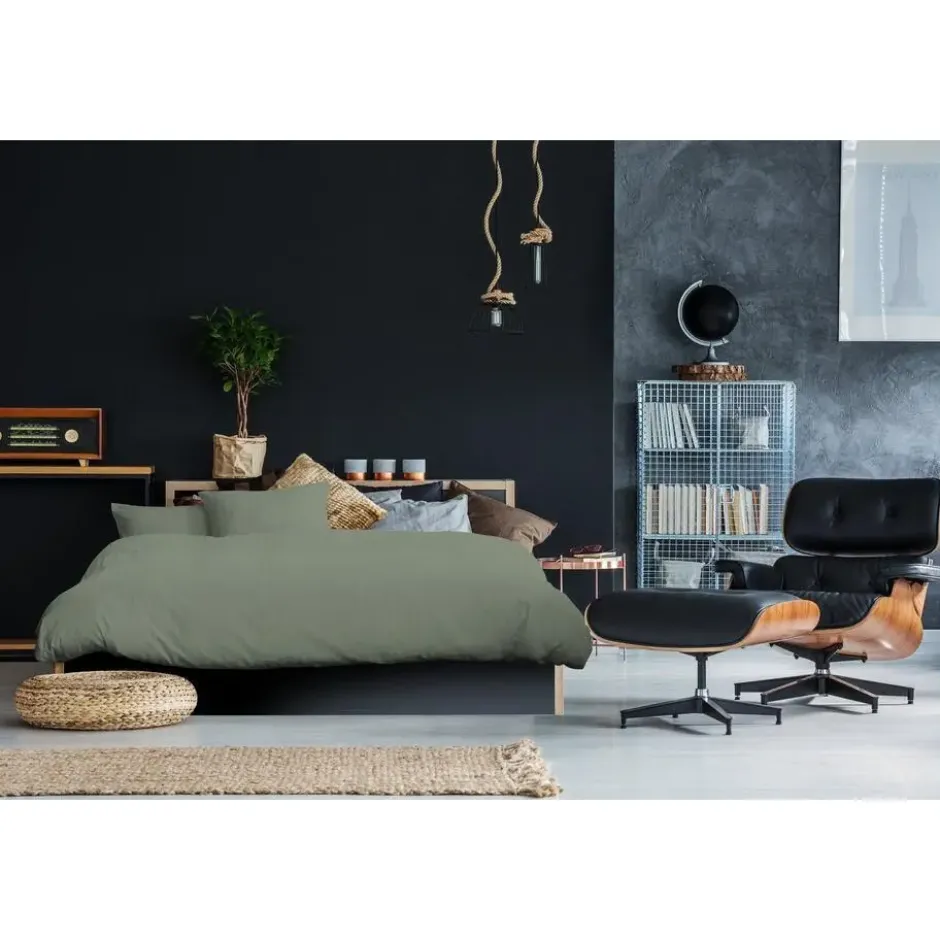 Ten Cate 100% Katoensatijnen Tweepersoons Dekbedovertrek - 200x200/220 - Groen