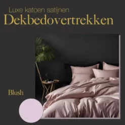 Ten Cate Premium Katoensatijnen Dekbedovertrek 200x200/220 - Blush