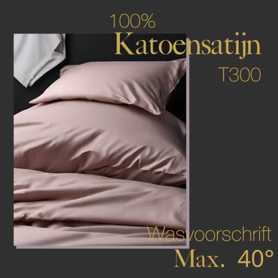 Ten Cate Premium Katoensatijnen Dekbedovertrek 200x200/220 - Blush