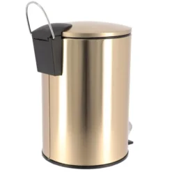 Tendance Prullenbak/vuilnisbak - 3L - goud - metaal - H24 cm