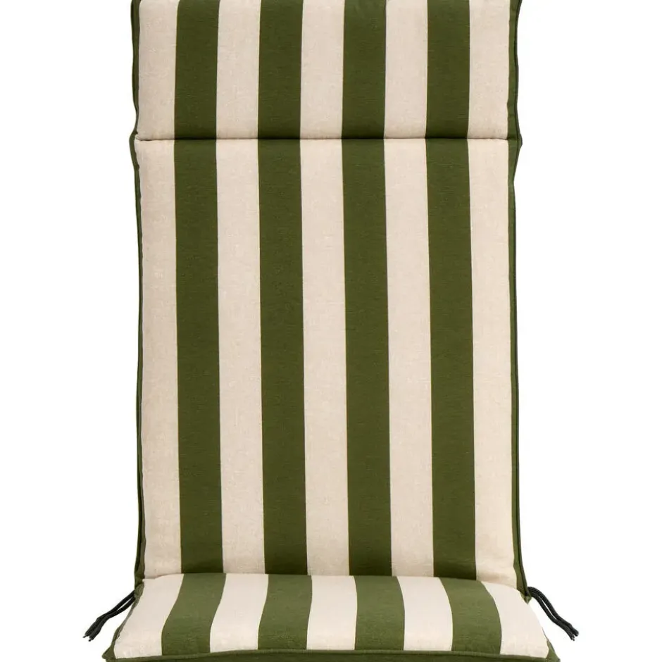 Terrasstoelkussen Brest Streep - beige/groen - 120x50x8 cm