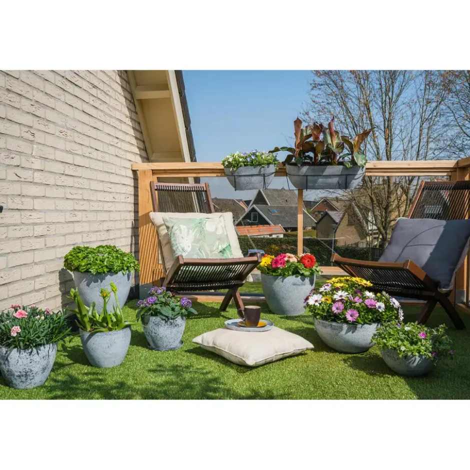 Ter Steege Plantenpot - betongrijs - kunststof-steenpoeder - 29x50 cm