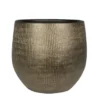 Ter Steege Plantenpot/bloempot - keramiek - metal goud - 31x28cm