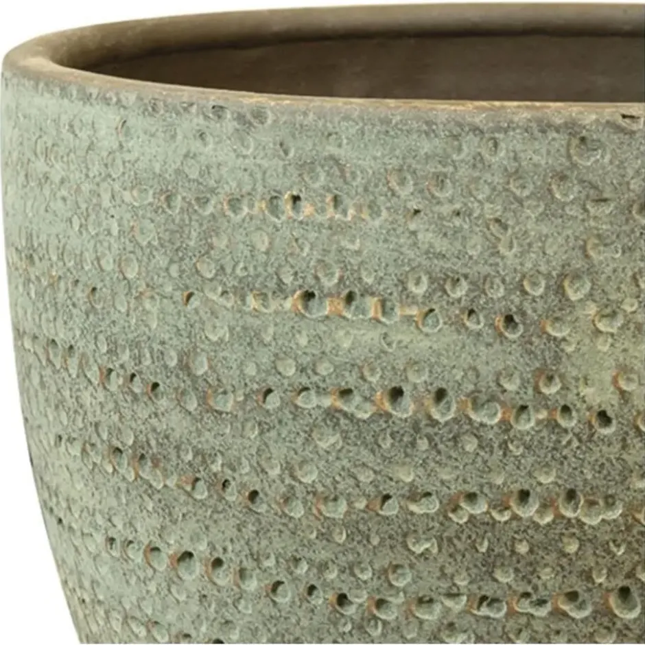 Ter Steege Plantenpot/bloempot Lava Stone - groen - D36 x H32 cm