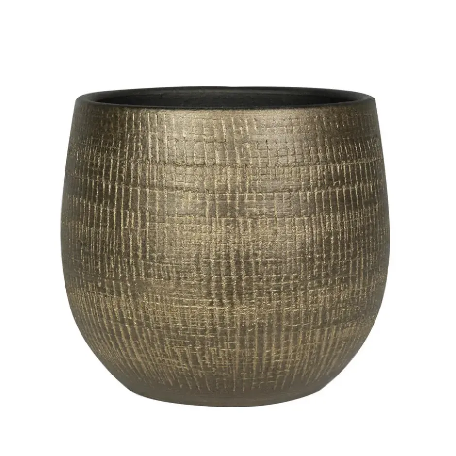 Ter Steege Plantenpot - modern design - goud - 20 x 22 cm