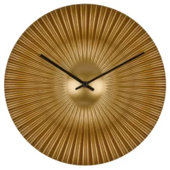 TFA radio gestuurde wandklok - kunststof - goud - Dia 18 cm