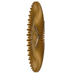TFA radio gestuurde wandklok - kunststof - goud - Dia 18 cm