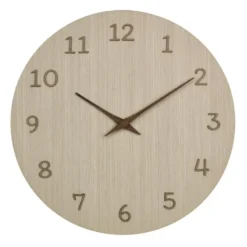 TFA Wandklok - naturel houtkleur - hout - D30 cm