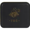 Theedoos 6-vaks - zwart - metaal - 18 x 15 x 7 cm - theekist