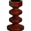 Theelichthouder Coco bruin hout - 16xØ8 cm