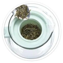 Theepot - met filter - grijs - glas - 1500 ml