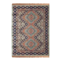 Tier Vintage vloerkleed Khepera groen met franjes - 300 x 200 cm