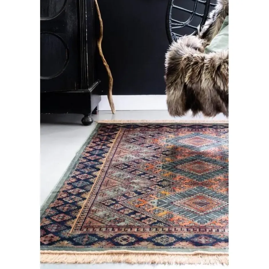 Tier Vintage vloerkleed Khepera groen met franjes - 300 x 200 cm