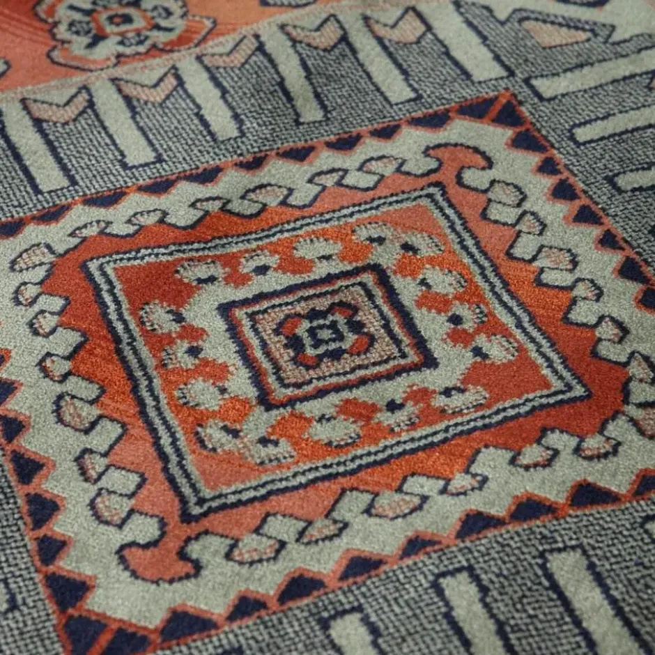 Tier Vintage vloerkleed Khepera groen met franjes - 300 x 200 cm