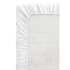 Topper hoeslaken - Percale katoen - wit - 180x200 cm