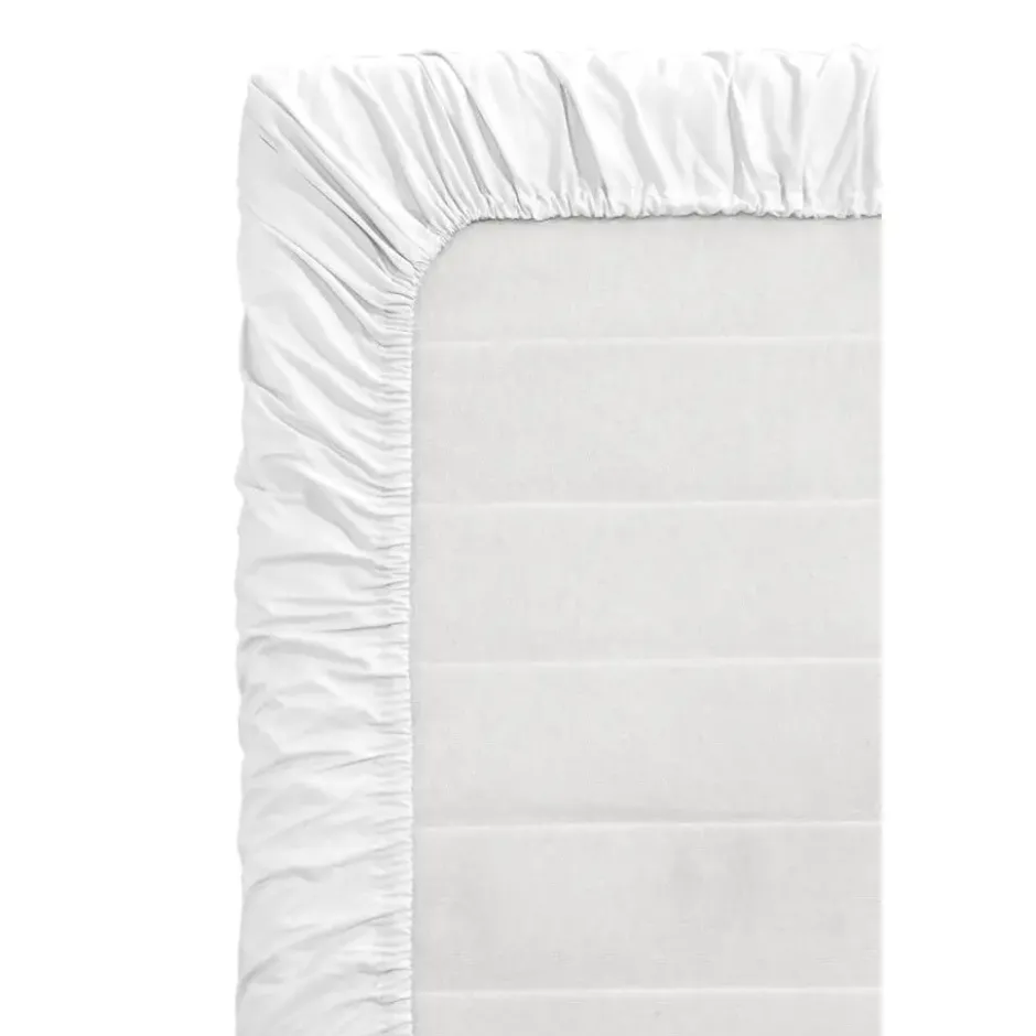 Topper hoeslaken - Percale katoen - wit - 180x200 cm