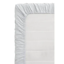Topper hoeslaken - Percale katoen - lichtgrijs - 180x200 cm