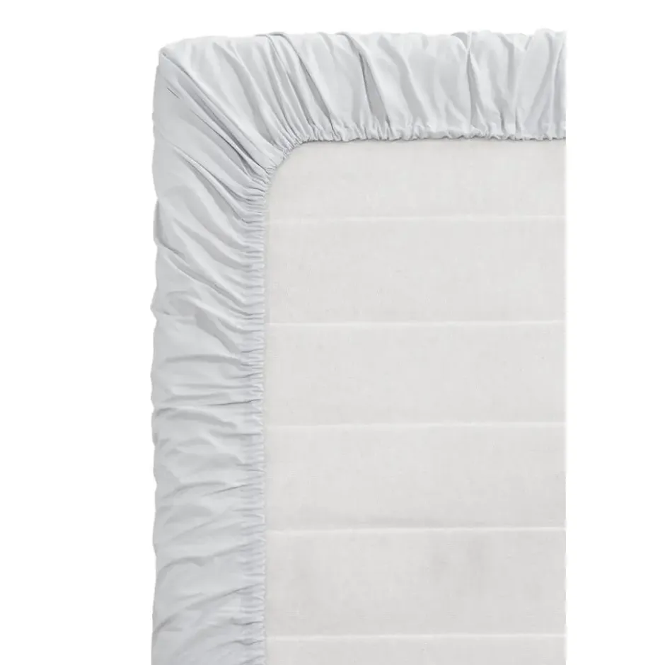 Topper hoeslaken - Percale katoen - lichtgrijs - 180x200 cm